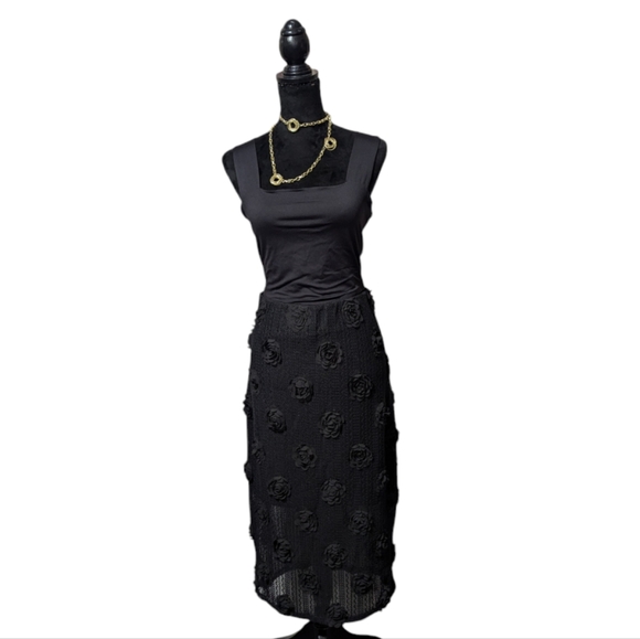 Bailey 44 Black Sheath Midi Skirt Cocktail Sleeveless Set - Picture 1 of 12